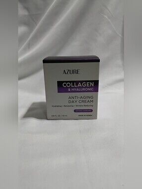 Azure Cosmetics Collagen & Hyaluronic Anti Aging Day Cream 1.69 FL. OZ. 1 Jar